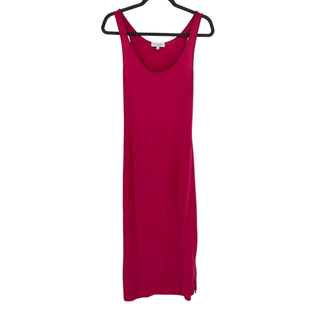 Michael Stars Pink Maxi Tank Dress Scoop Neck Side Slits Stretch Women’s Size XS